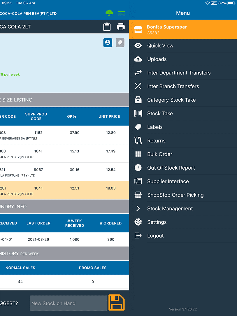 IntellistoX Menu
